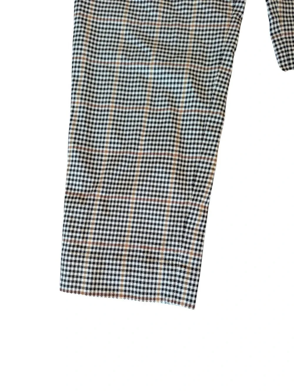 Talbots Hampshire Cropped Trousers Tan/ Black Houndstooth Academia Office Sz 12